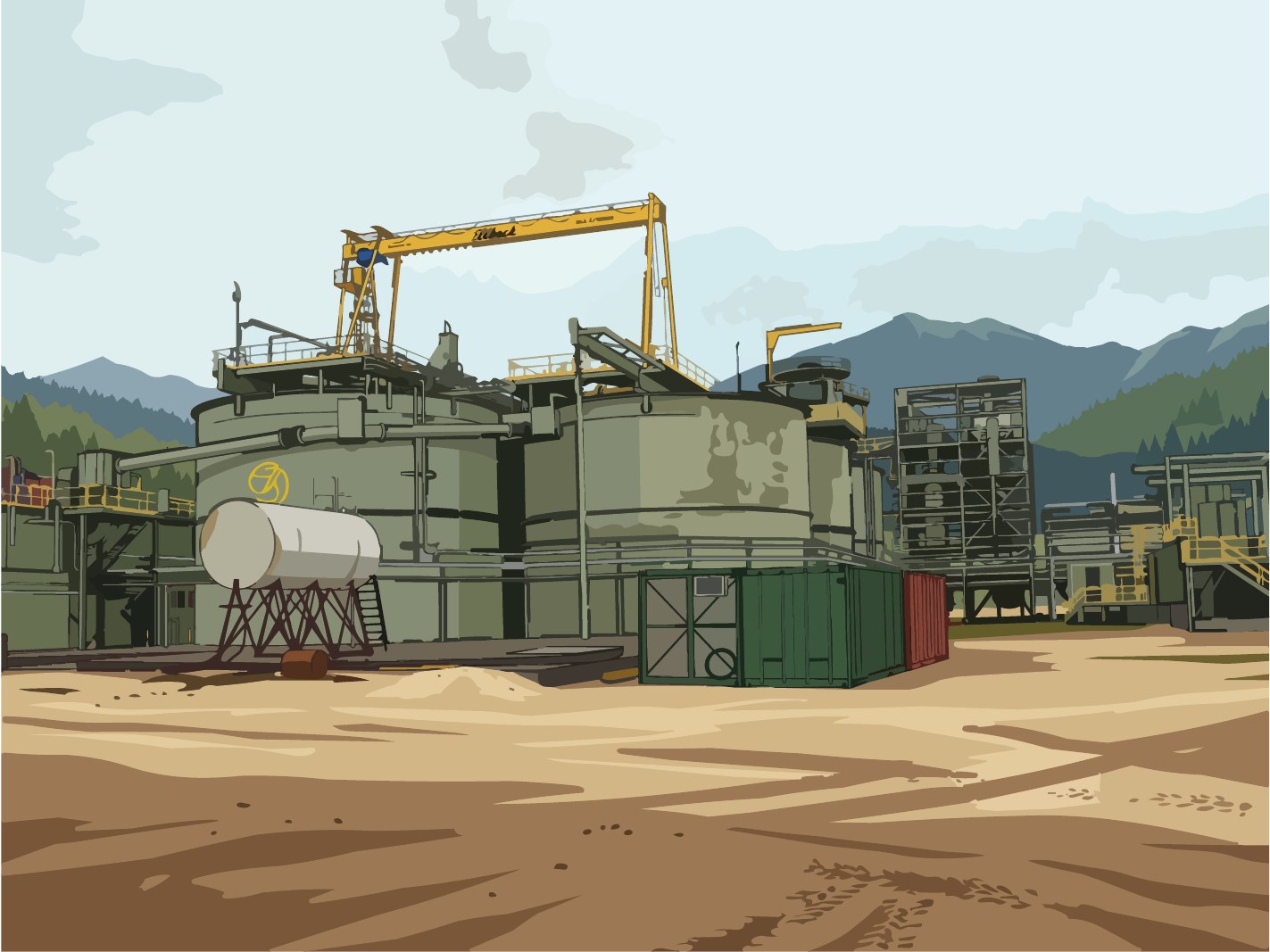 Carbon in Leach Tanks, Gold Ridge Gold Mine